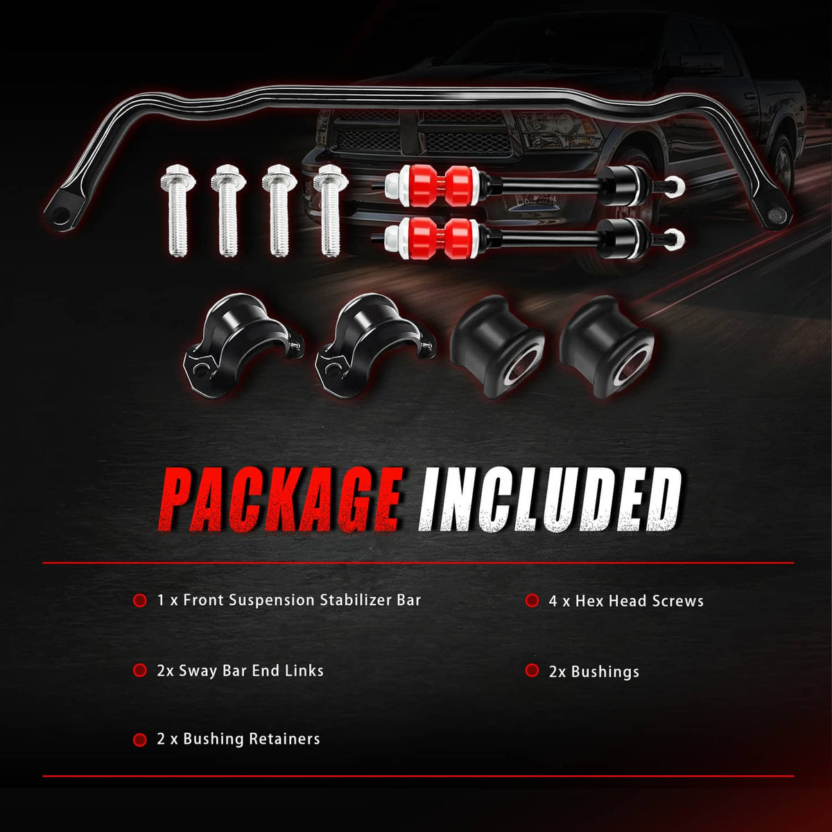Solidspare New Front Stabilizer Bar Kit & K80894 Sway Bar Front Sway Bar & Links 55398938AC