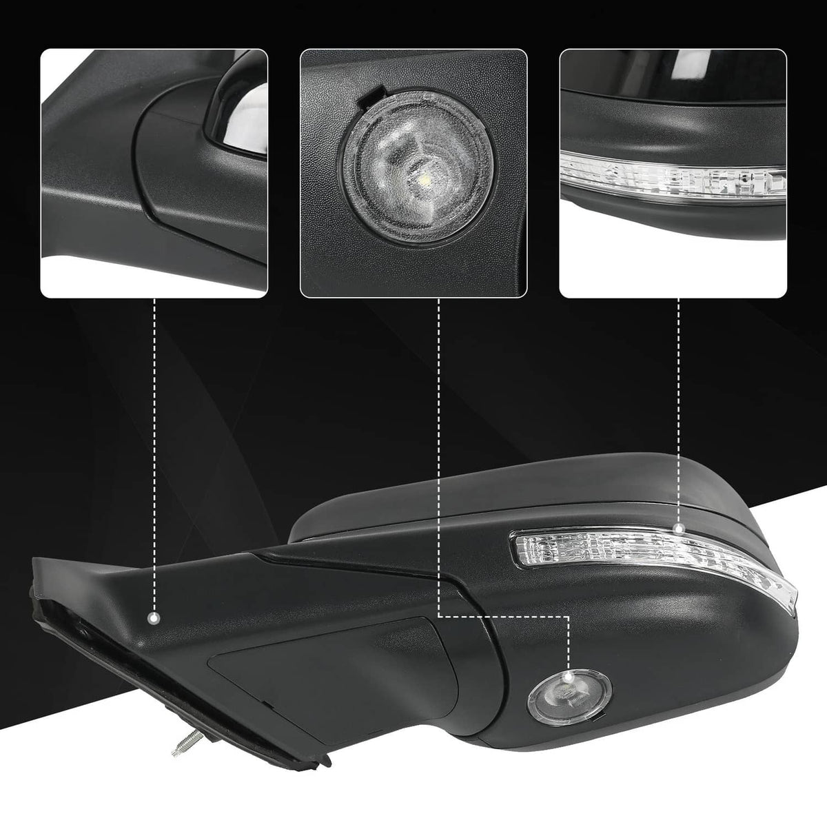 Solidspare Driver Side Heated Mirror w/ Puddle Light Power 7Pin For 2016-2019 Ford Explorer