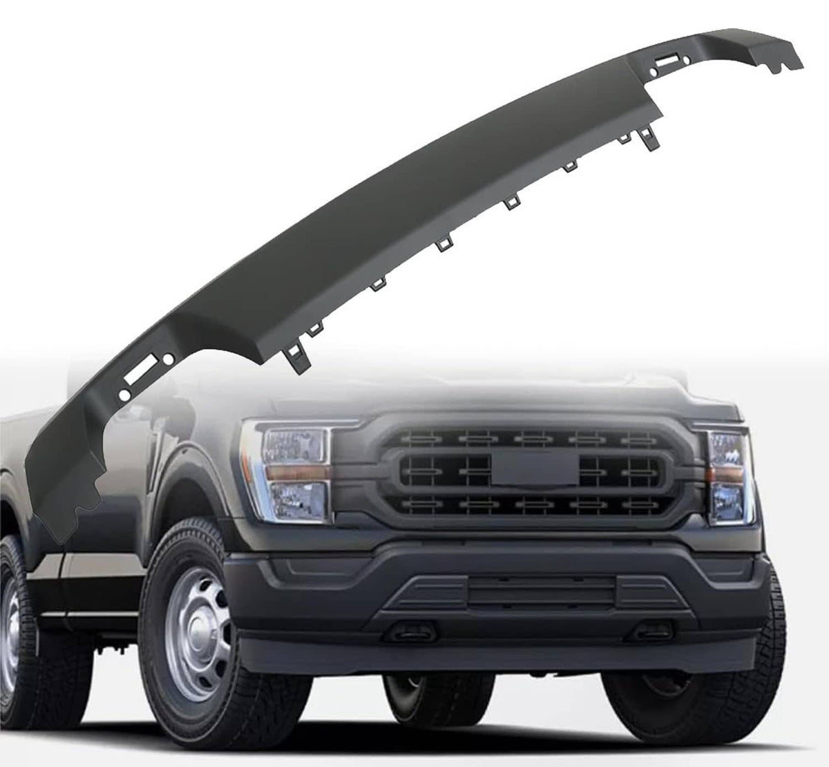 Solidspare Black Front Bumper Lower Molding Trim Valance Matte For 2021 2022 2023 Ford F150