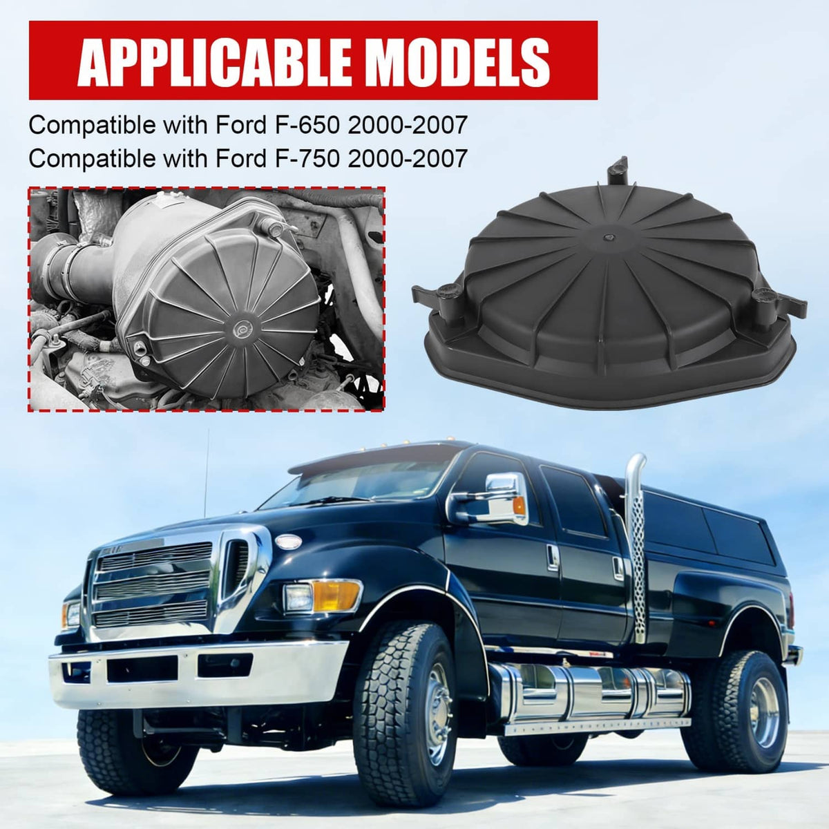 Solidspare Air Filter Cover Lid Latch Top YC3Z-9661-BA NEW For 2000-2007 Ford F-650 F-750