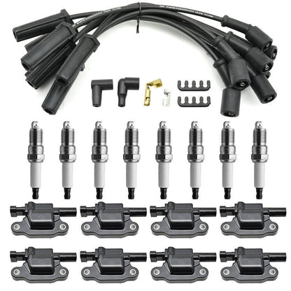 Solidspare 8 Pack UF413 Ignition Coils & 41-962 Spark Plugs w/ Spark Plug Wires For Chevy