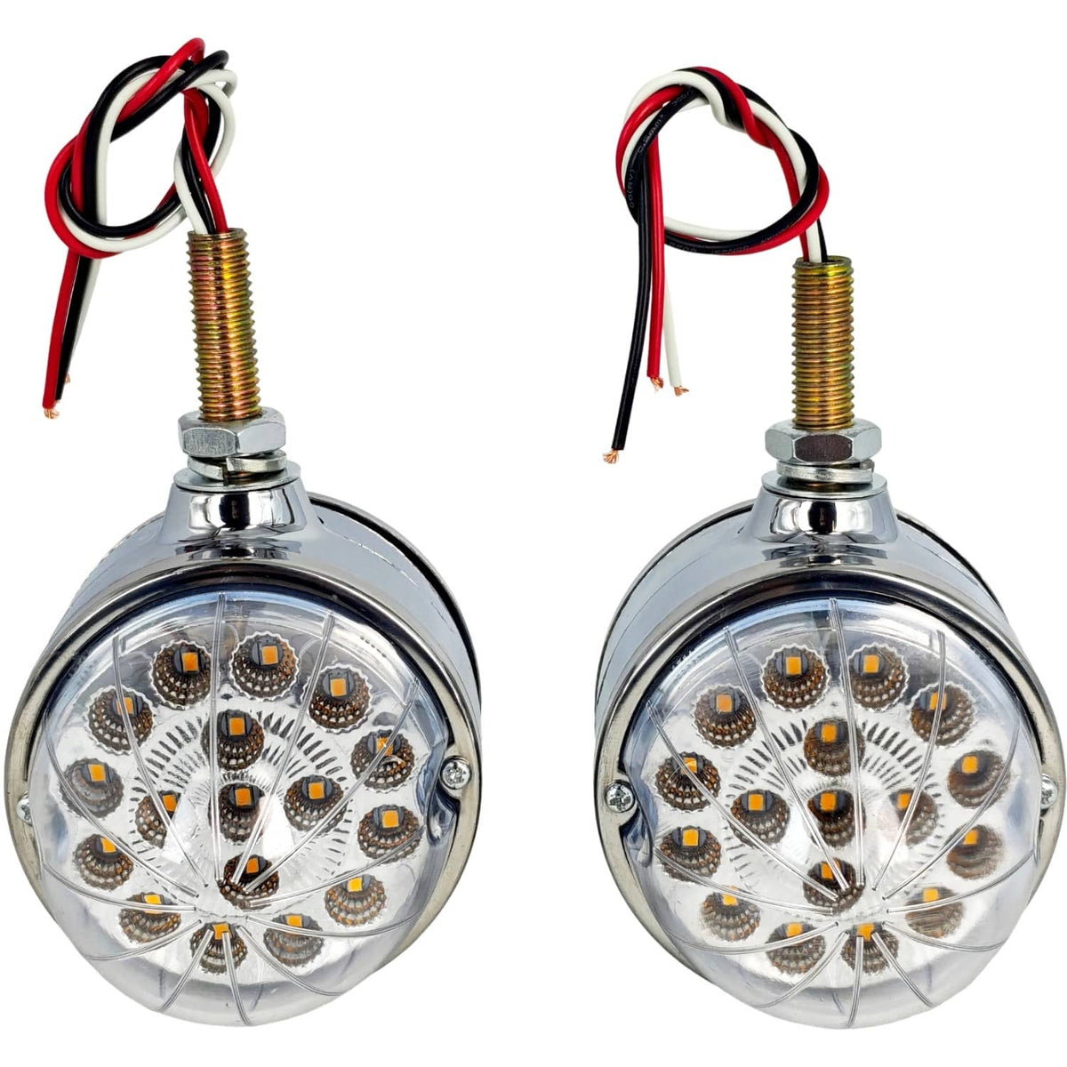 Solid Spare 2X Amber/Red Light Clear Lens 17 LED Watermelon Light for Freightliner