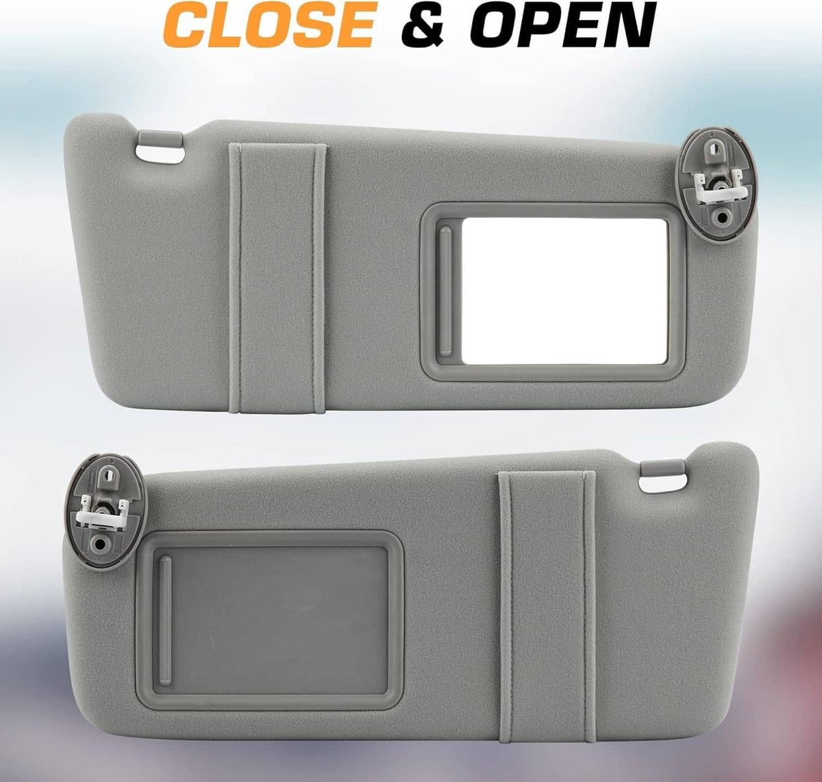 Solidspare Left and Right Gray Sun Visor Pair With Cover Trims for Toyota Venza 2009-2016