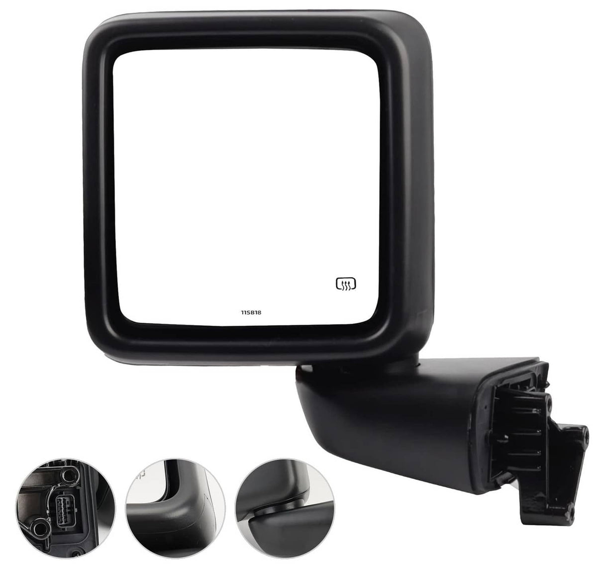 Solidspare Left Driver Side Power Heated Mirror Rear For 2018-2024 Jeep Wrangler Gladiator
