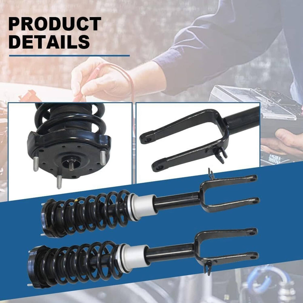Solidspare 2Pcs Front Shock Strut Assys For 2006-2009 Mercedes-Benz E350 4Matic Sedan Wagon