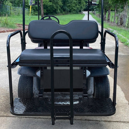 Solidspare Rear Flip Seat Kit for EZGO Golf Cart TXT model (Black) with Grab Bar Handle