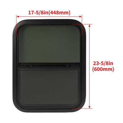 Solidspare RV Window 18" W x 24" H Vertical Slider W/Screen For Camper Trailer Universal