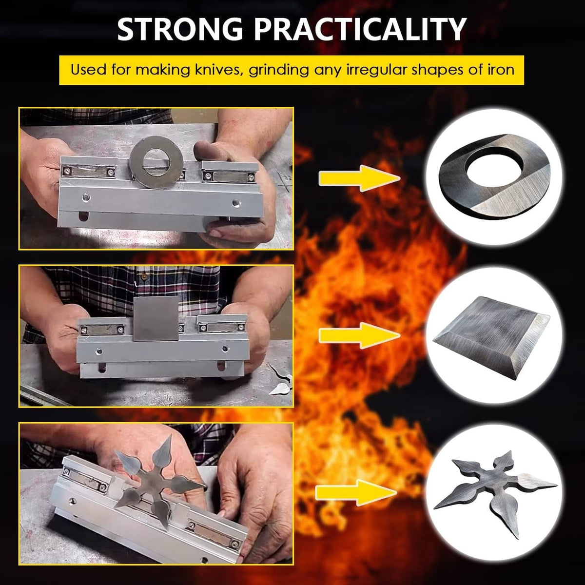 Solidspare Magnetic Bevel Jig for Grinding & Sharpening Metal Knife Making Welders