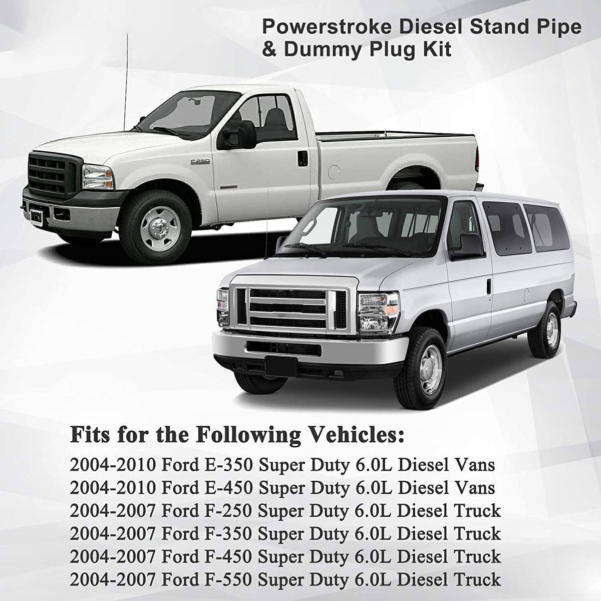 Solidspare Oil Fuel Updated Stand Pipe Dummy Plug Kit for Ford F250 6.0L Diesel 6E7Z9A332A