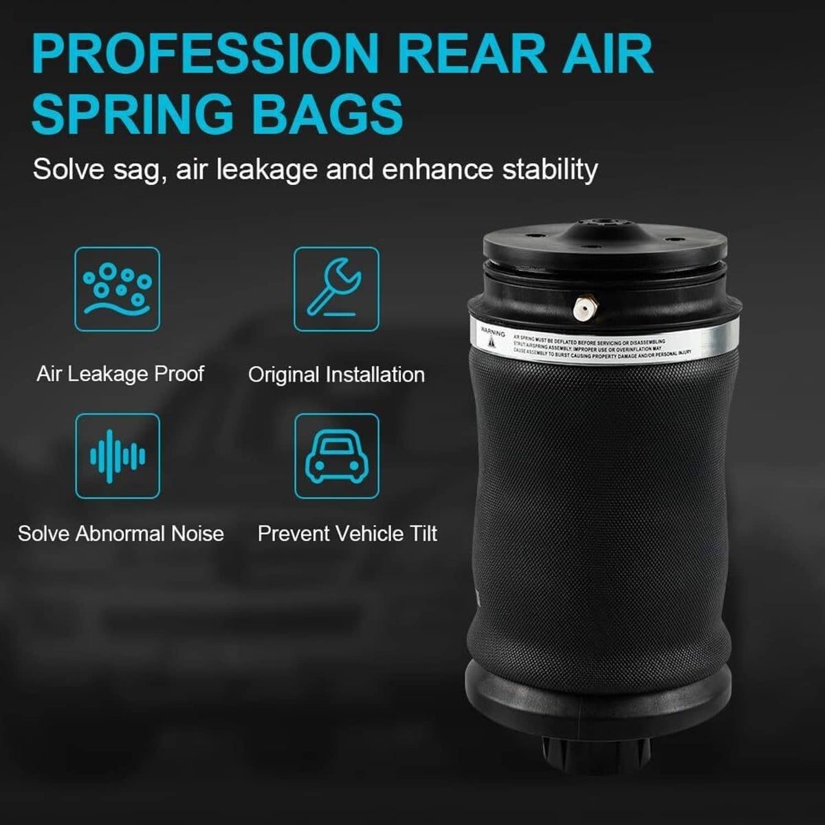 Solidspare Rear Air Suspension Spring Bags Set for W164 X164 W166 X166 ML 350 GL450 GL GLE