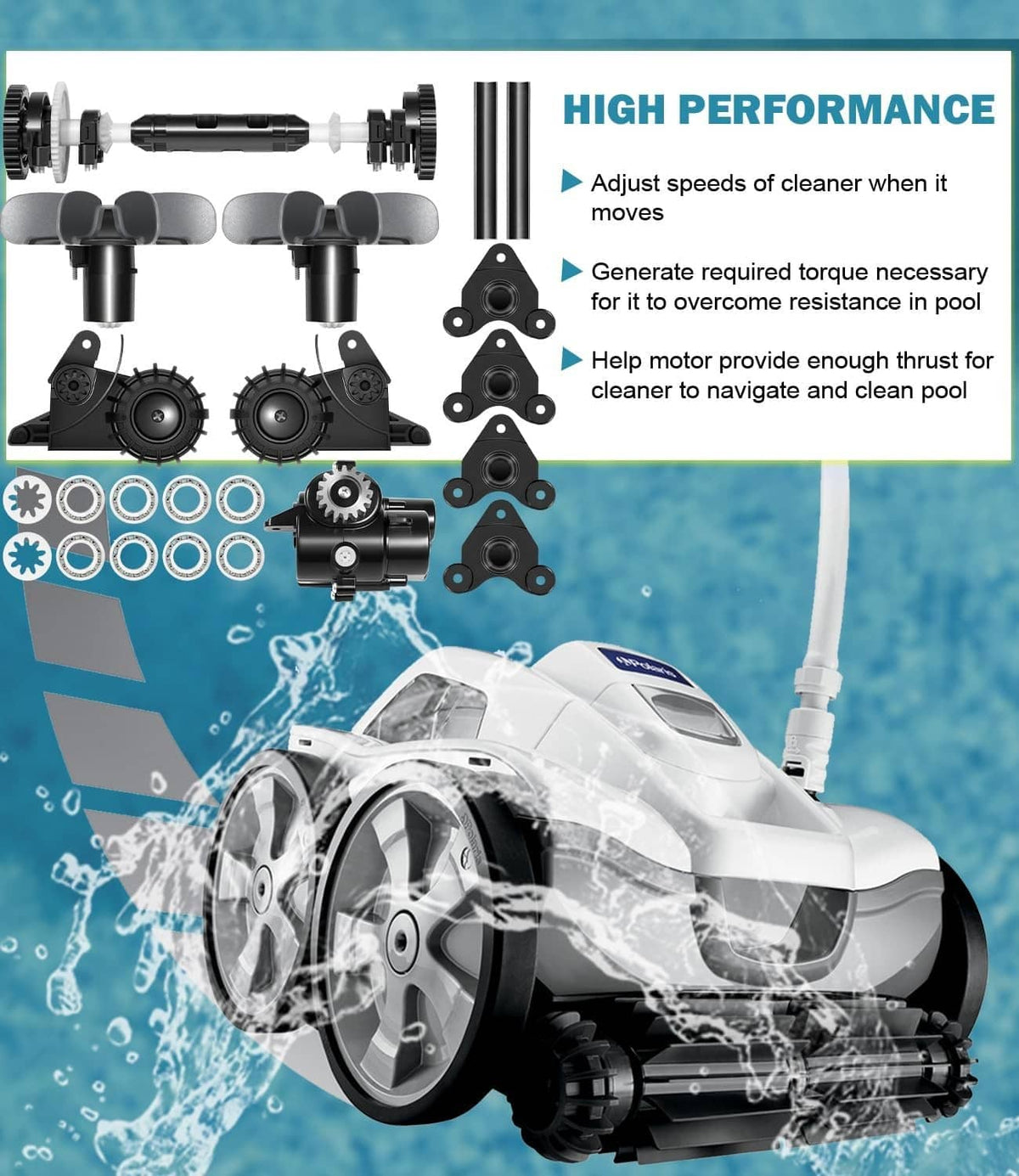 Solid Spare for Polaris Quattro P40 P4000 Pool Cleaner R0995100 Tune Up Kit Rebuild Parts