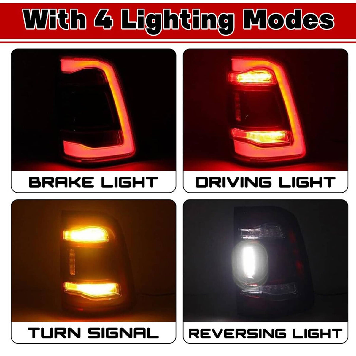 Solidspare LED Right Side Tail Light W/ Blind Spot 68262530AH For 2019-2023 Dodge RAM 1500
