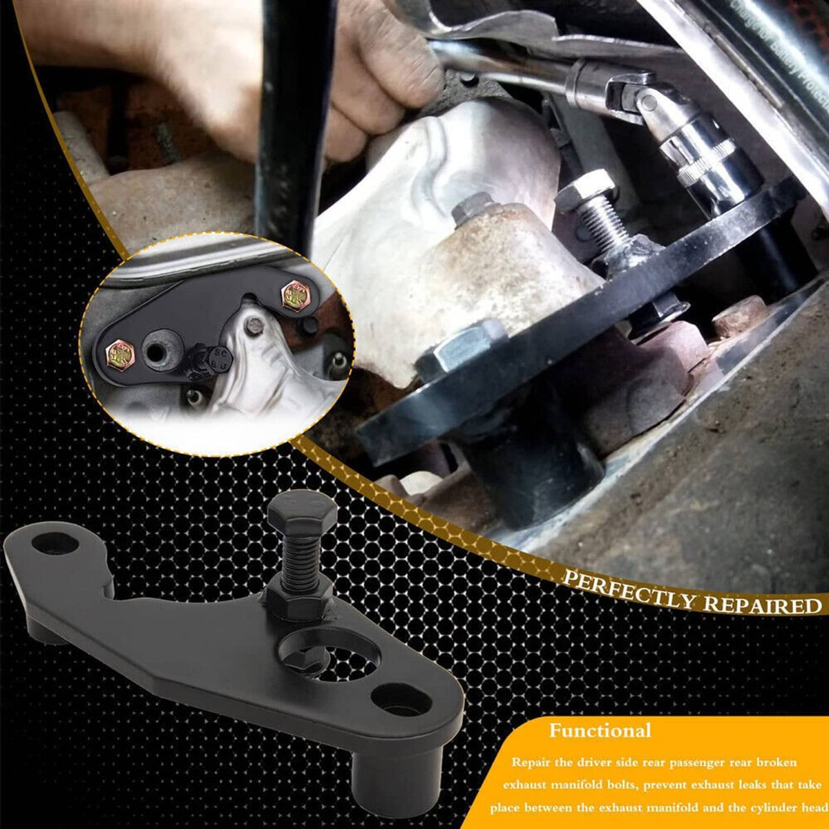 Solidspare Exhaust Manifold Bolt Repair Kit Driver Front /Passenger Rear for GM Trucks SUV