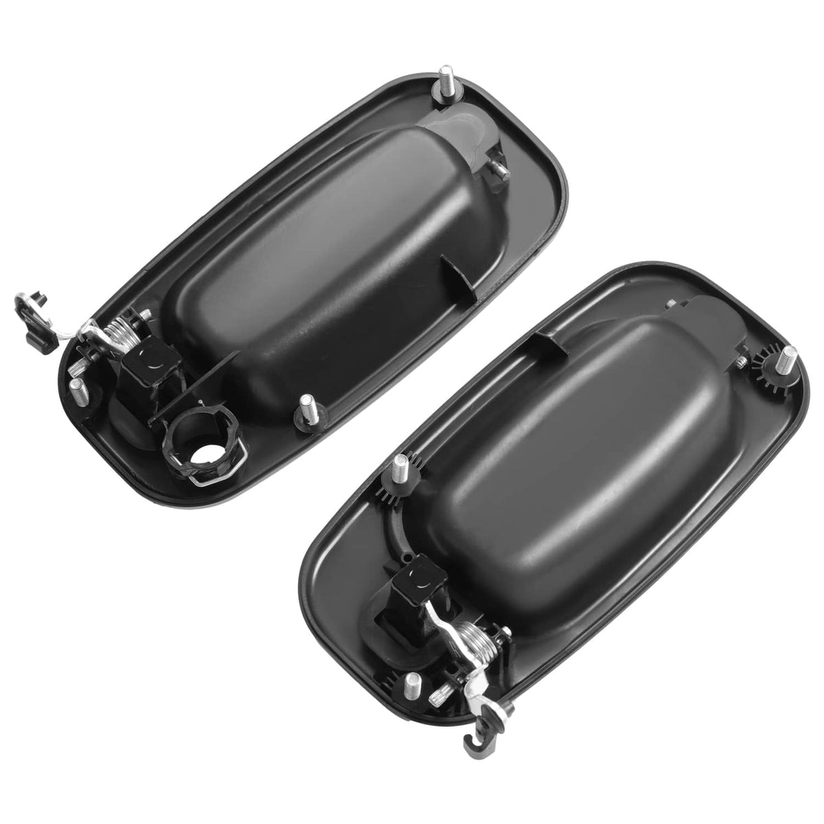 Solid Spare Door Handle Set For Chevy Silverado 1500 1999-2006 Smooth Black Front Outer 2PCS