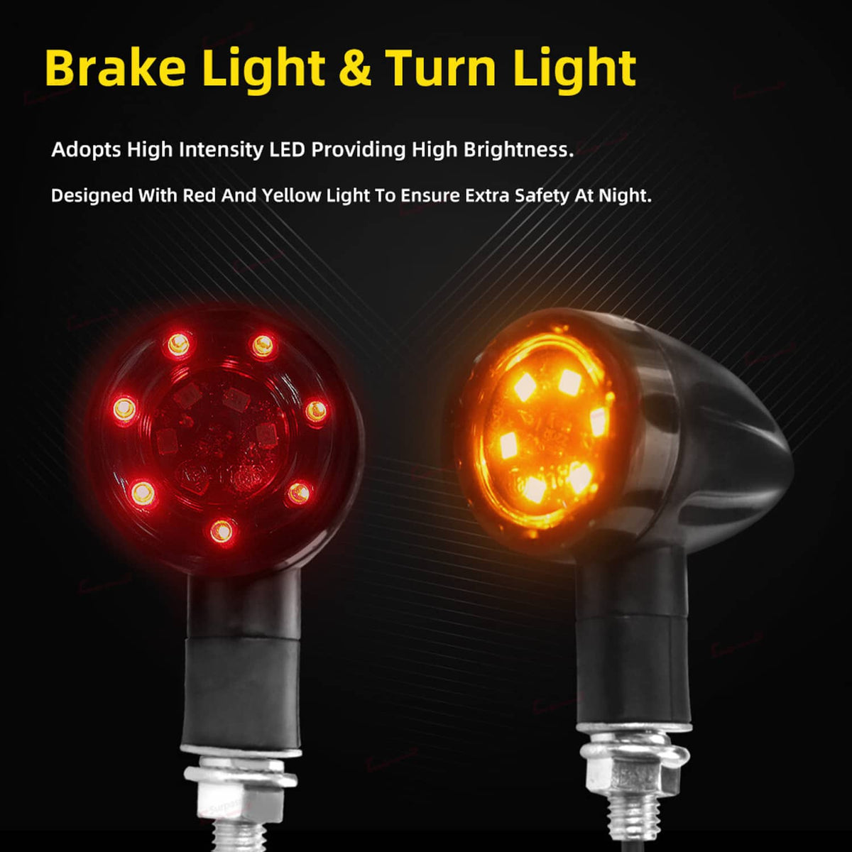 Solidspare For Sports Motorcycle Dirt Bike Light Blinker 4x Turn Signal LED Indicators Dual