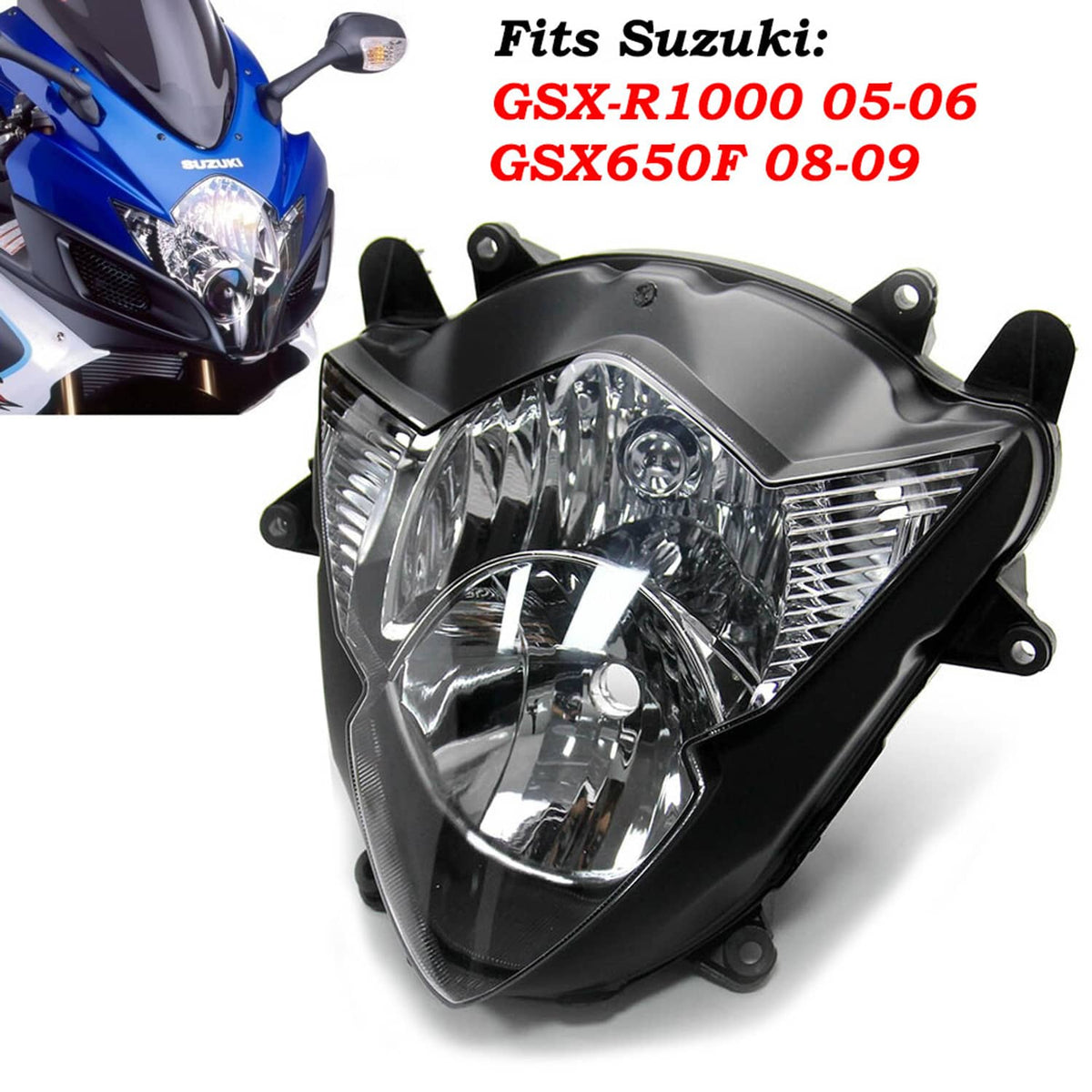 Solidspare Front Headlight Headlamp Assembly For Suzuki GSXR1000 2005-2006 K5 K6 GSX1250FA
