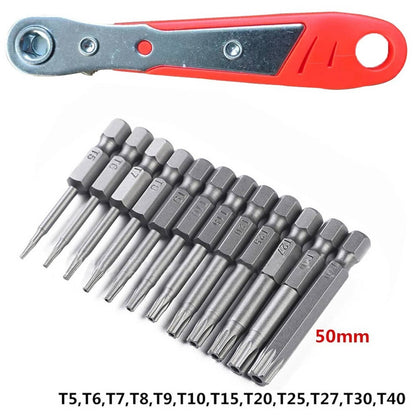 Solid Spare 12pcs T6-T40 Magnetic Head Torx Screwdriver Bit Set Security Tamper Proof Star