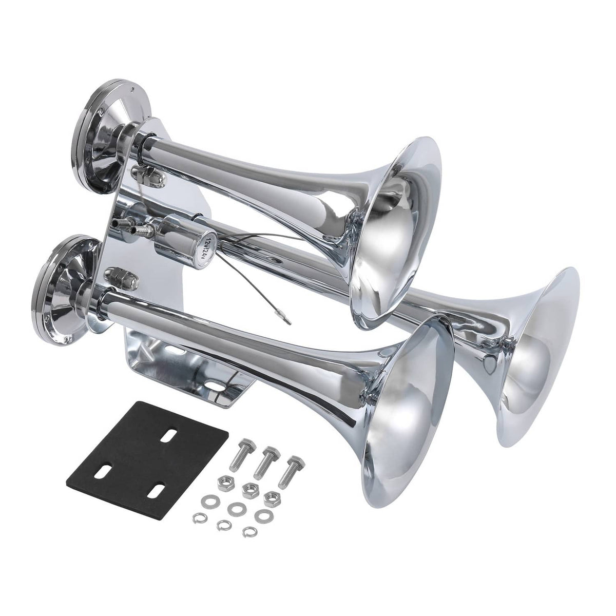 Solidspare Train Air Horn 3T Biggest 152DB Truck triple Large Huge Super Loud Sound 12V/24V