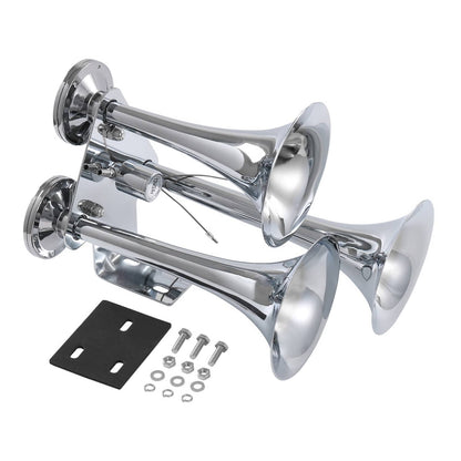 Solidspare Train Air Horn 3T Biggest 152DB Truck triple Large Huge Super Loud Sound 12V/24V