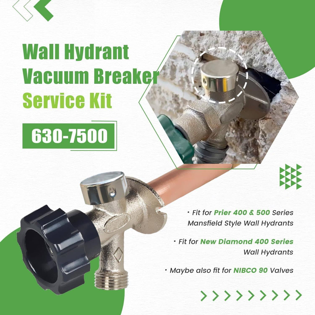 Solid Spare 2-Pack 630-7500 Vacuum Breaker Repair Kit for Mansfield 400/500 & Nibco 90 Valve
