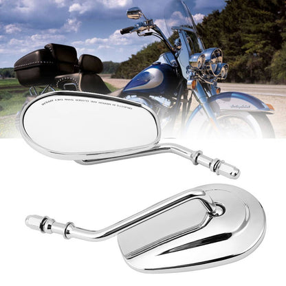 Solidspare Chrome Teardrop Rear View Mirrors 8mm For Harley Touring Road King Electra Glide