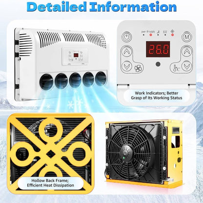 Solidspare 12V 11000 BTU Truck Air Conditioner Split AC For Semi Trucks Bus RV Caravan US
