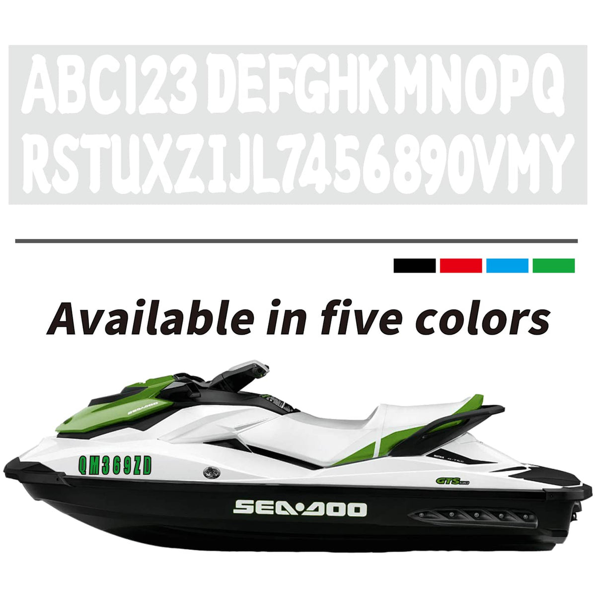 Solid Spare 4 Sets of 3" Marine Boat White Sticker Decal A-Z Letters and 0-9 Numbers