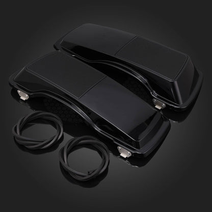 Solidspare Vivid Black Hard Saddlebag Speaker Cover For 1993-2013 Harley Touring Models