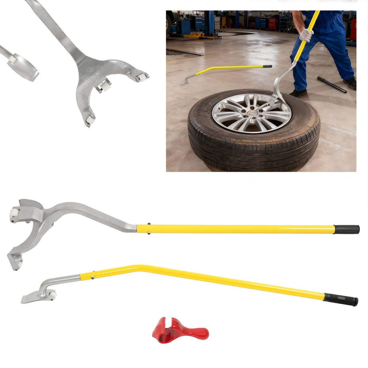 Solid Spare Tire changer Tire Mount Demount Tool Tubeless Truck 17.5"to 24.5" Powder Coated
