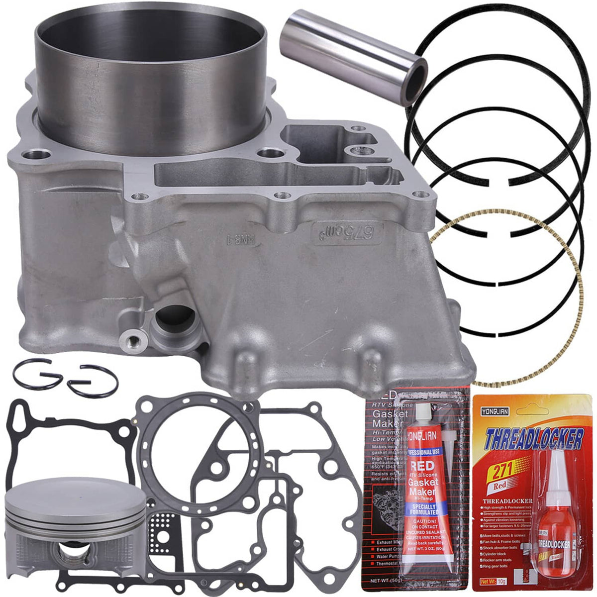 Solidspare Cylinder Piston Head Gaskets Rebuild Kit for Honda Rincon 680 TRX680 2006-2021