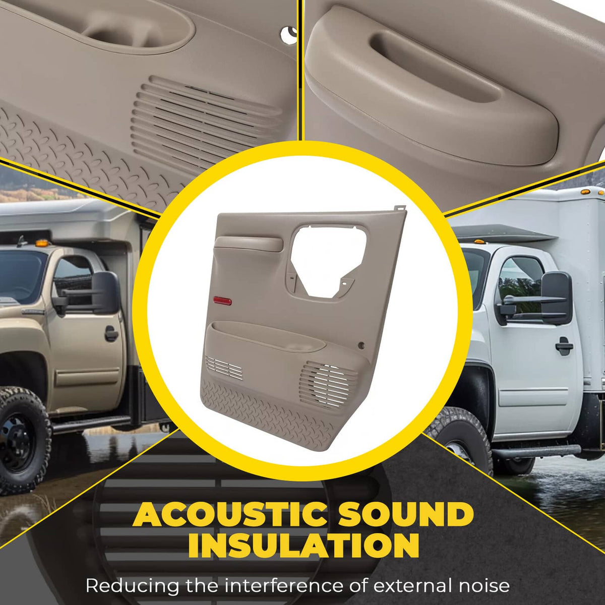 Solid Spare For GMC Topkick/ Chevrolet Kodiak Front Driver Interior Door Trim Panel Neutral
