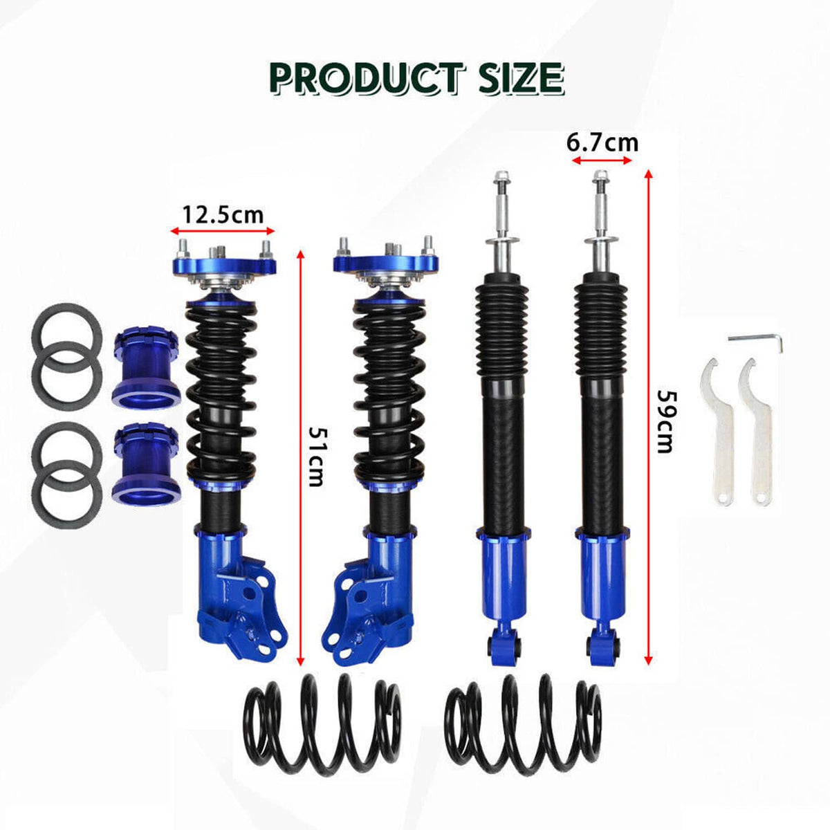 Solidspare Coilovers Suspension Kit For 2006-11 Honda Civic Adjustable Height Struts Shocks