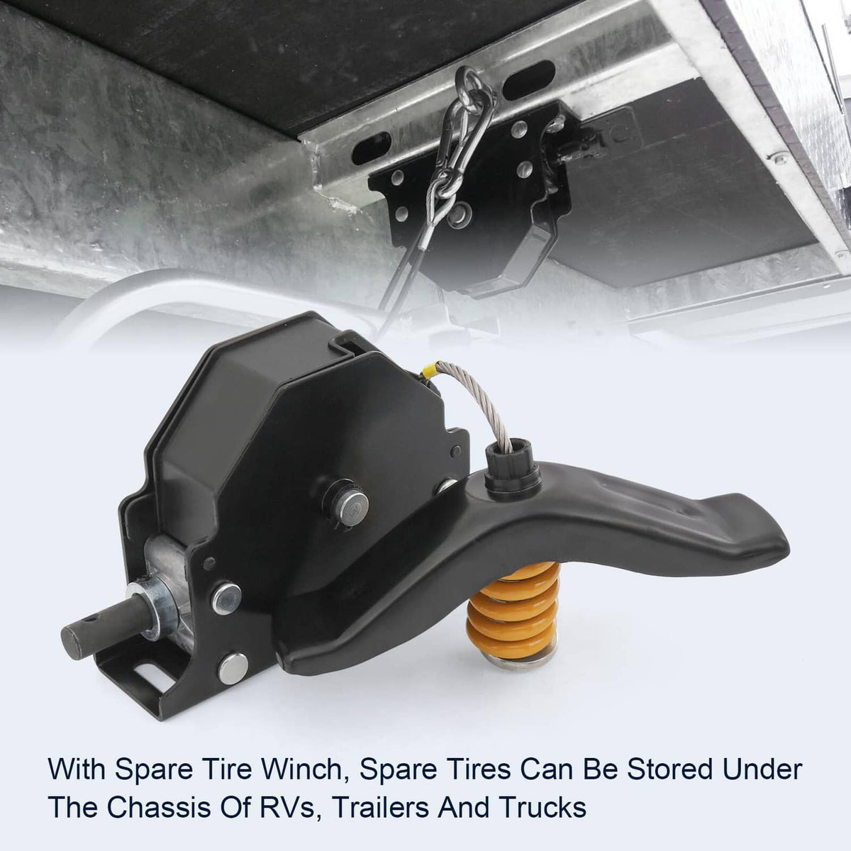 Solidspare 159056 RV Spare Tire Winch for RVs Trailers Trucks Motorhome