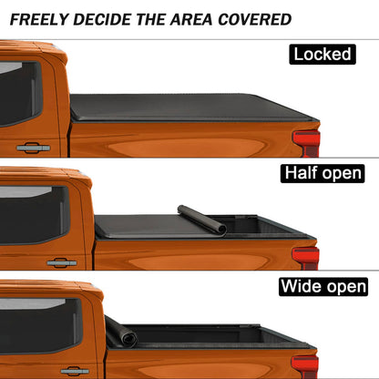 Solidspare 8FT Roll Up Truck Bed Tonneau Cover For 1988-2007 Chevy Silverado GMC Sierra