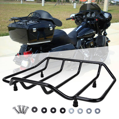 Solidspare Black Pack Luggage Top Rack For Harley Touring Road Glide Road King 1984-20