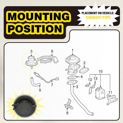 Solid Spare Vacuum Solenoid EGR Modulator Valve For Toyota Tacoma 1995-2004 T100 1995-1998
