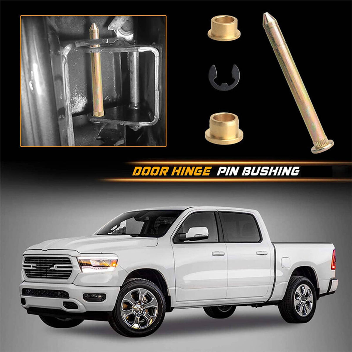 Solidspare Door Hinge Pins & Pin Bushing Kit Replacement For Ford F150 F250 F350 Bronco New