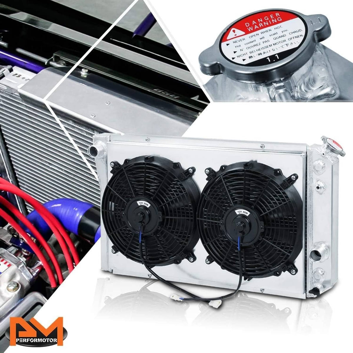 Solidspare 3Row Aluminum Radiator w/Fan Shroud For 82-02 Chevy S10 Blazer 84-90 Corvette V8