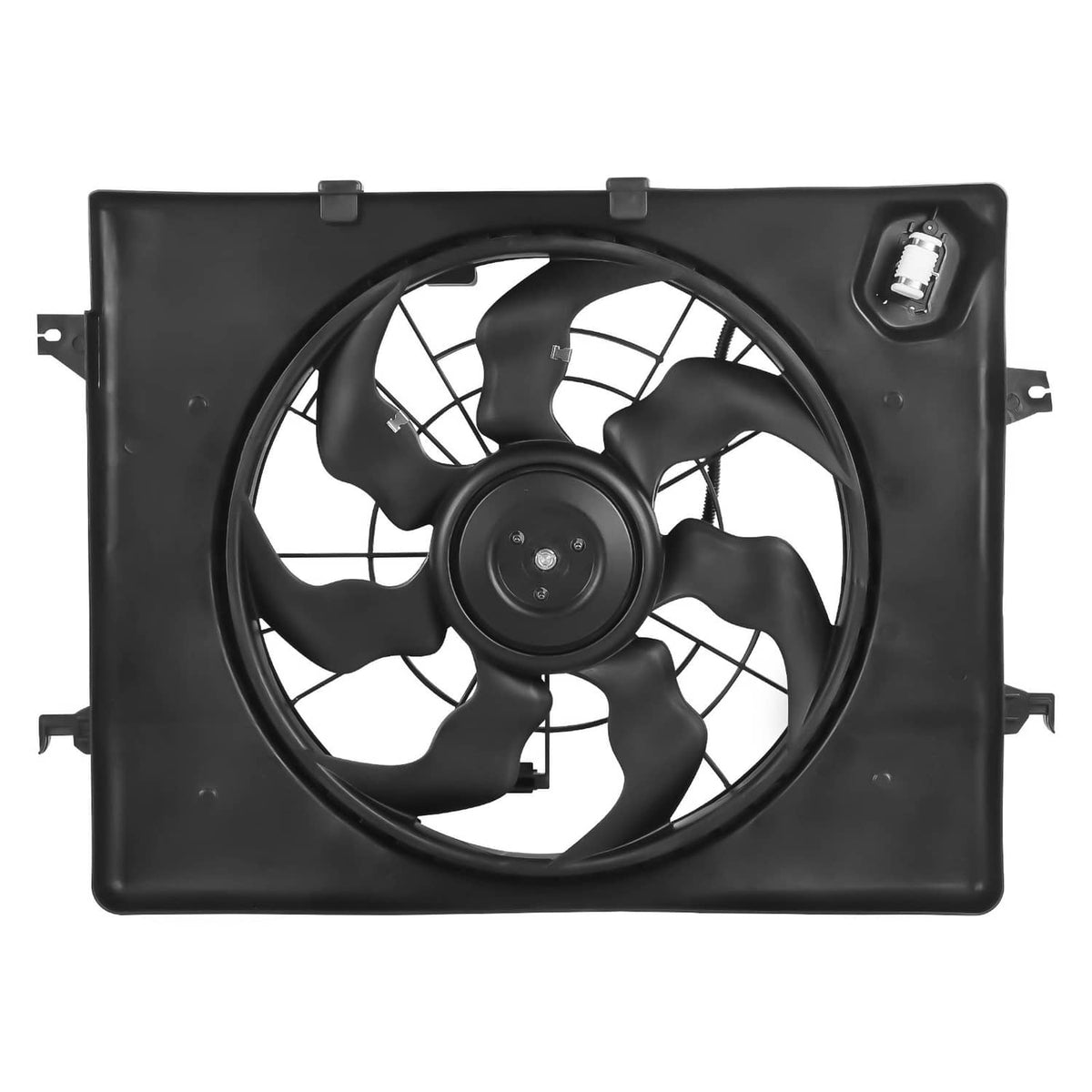 Solidspare Radiator Condenser Cooling Fan Assembly Fit for Hyundai Sonata 2011 2012 2.4L