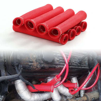 Solidspare With BOOTS HEAT SHIELD PROTECTOR Plug Wires Set JDMSPEED SBC BBC HEI 350 383 454