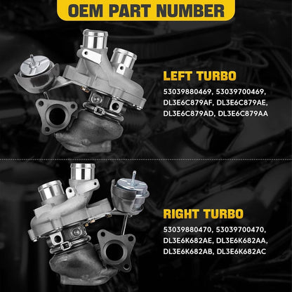 Solidspare Turbo Kit Left +Right For Ford F150 F-150 Pickup V6 3.5L 2013-2016 Turbocharger