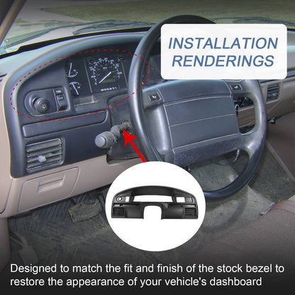 Solidspare Dashboard Instrument Cluster Panel Bezel For 94-97 Ford F250 F350 Diesel 7.3L V8
