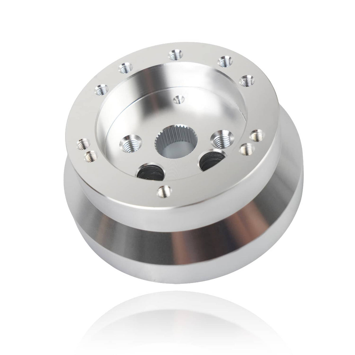 Solidspare Silver 5 & 6 Hole Steering Wheel Polished Hub Adapter For GM Chevy Aluminum