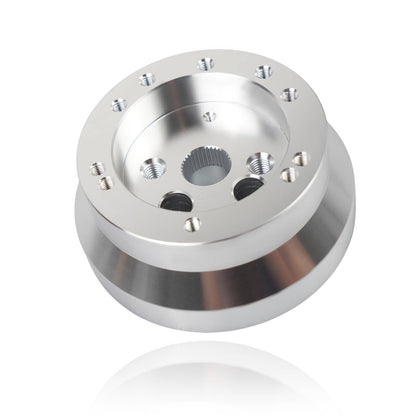 Solidspare Silver 5 & 6 Hole Steering Wheel Polished Hub Adapter For GM Chevy Aluminum