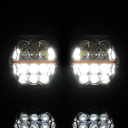 Solidspare Plug&Play Dual DRL LED Headlight with DRL & Hi-Lo For Harley Road Glide 2015-24