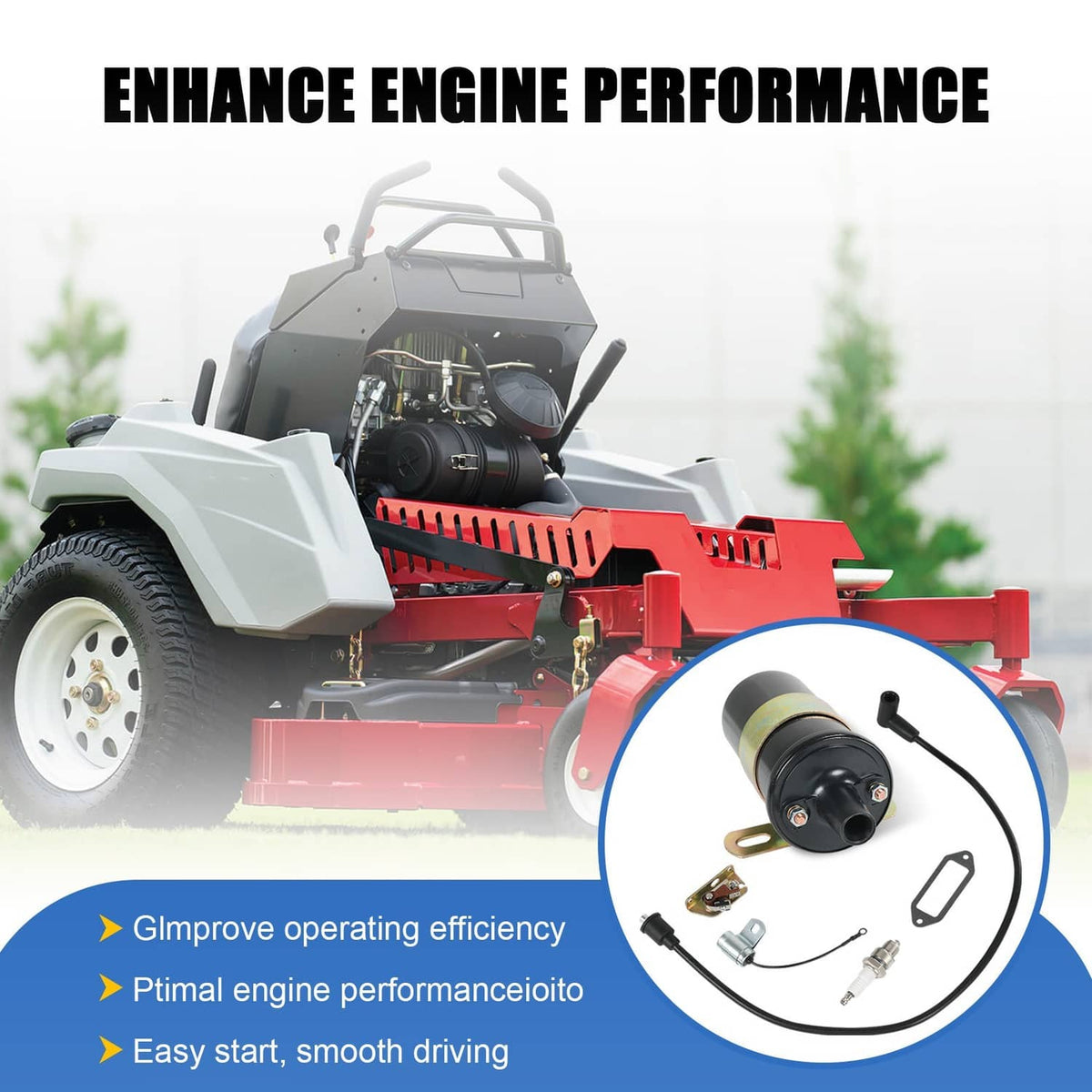 Solidspare Coil, Points, Condenser, Spark Plug Wire Fit Kohler K181 K241 K301 K90 K141 K161