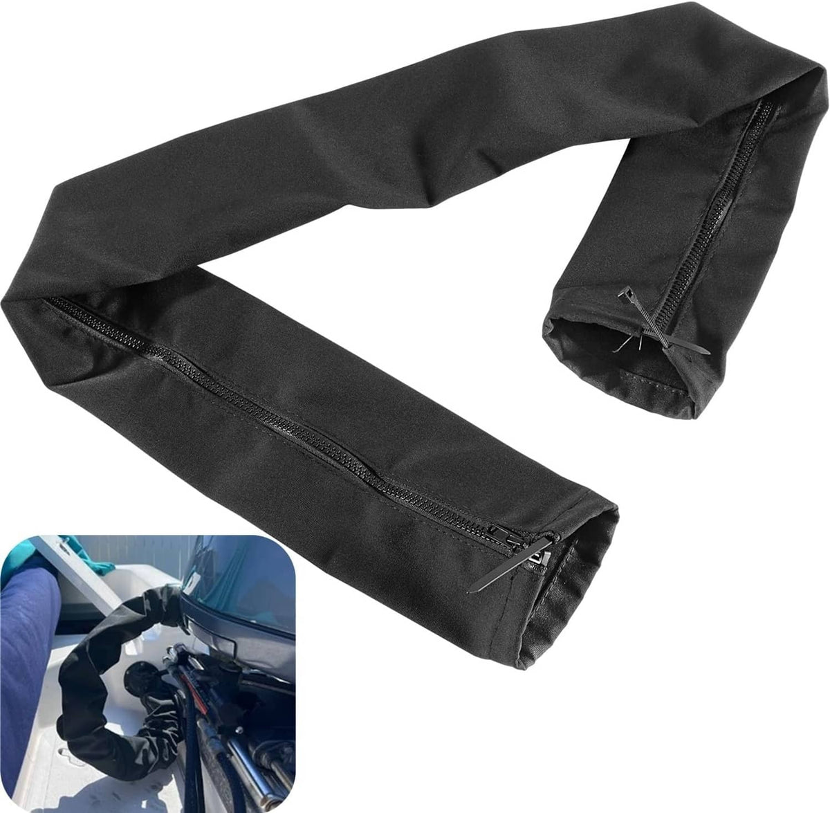 Solid Spare Marine Cable-Hose Rigging Protector Cover 48" Zippered Sleeve ZRS-1-DP Outboard