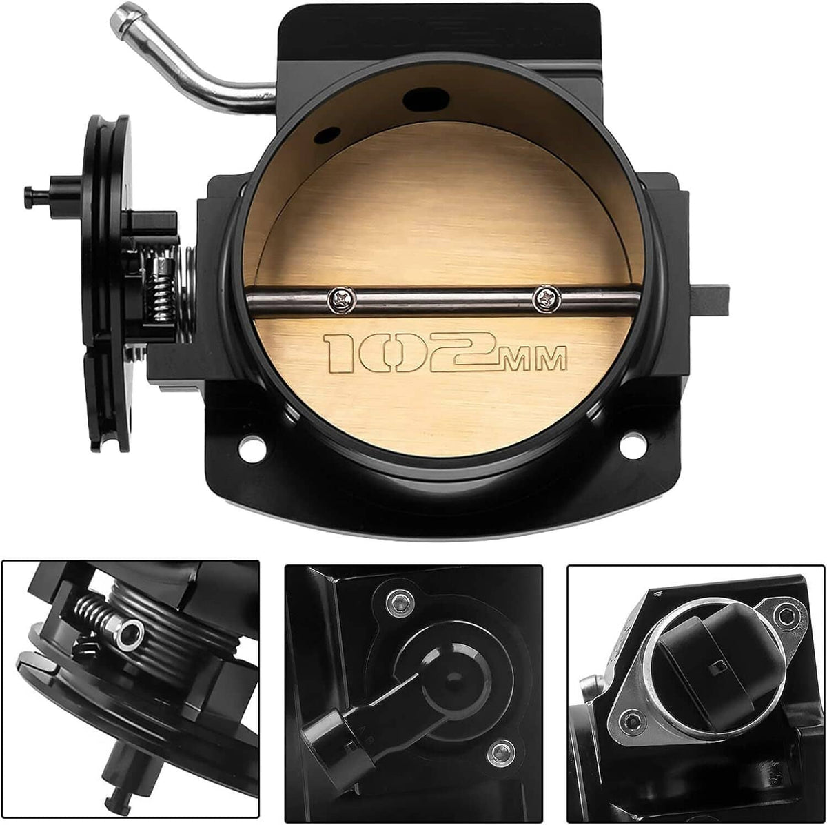 Solidspare 102mm Aluminum 4 Bolt Throttle Body & TPS IAC For GM Gen III LS1 LS2 LS6 LS7 LSX