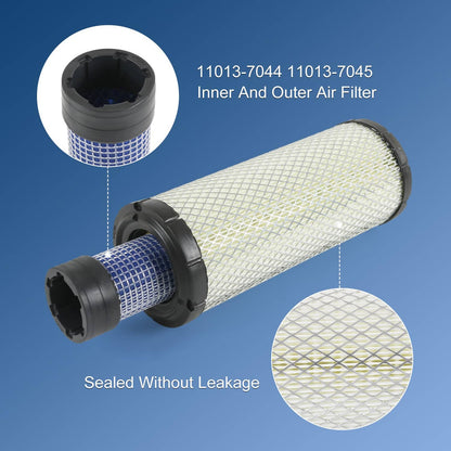 Solidspare 2 Set Air Filter For Kohler Kawasaki 2508301-S 2508304-S 11013-7020 11013-7019