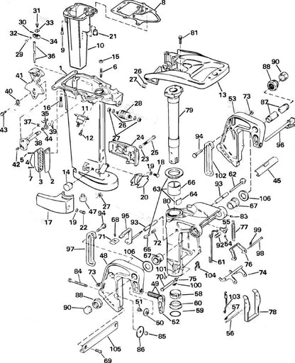 Solid Spare Upper Motor Mount Johnson Evinrude OMC 20 25 30 HP Outboards BRP 325974 0325974